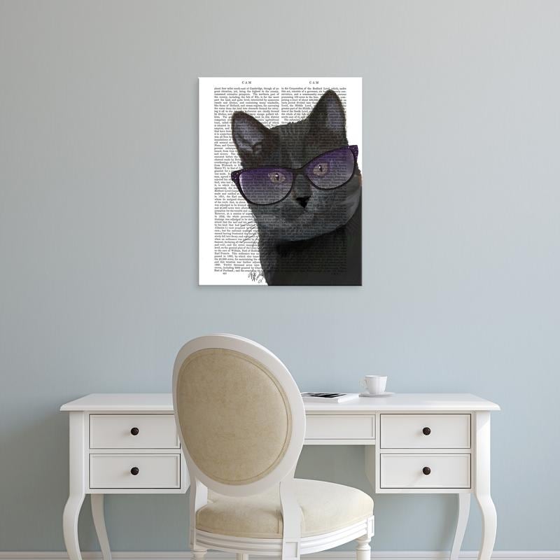 Easy Art Prints Fab Funky S Black Cat With Sunglasses Premium Canvas Art On Sale Overstock 25748662
