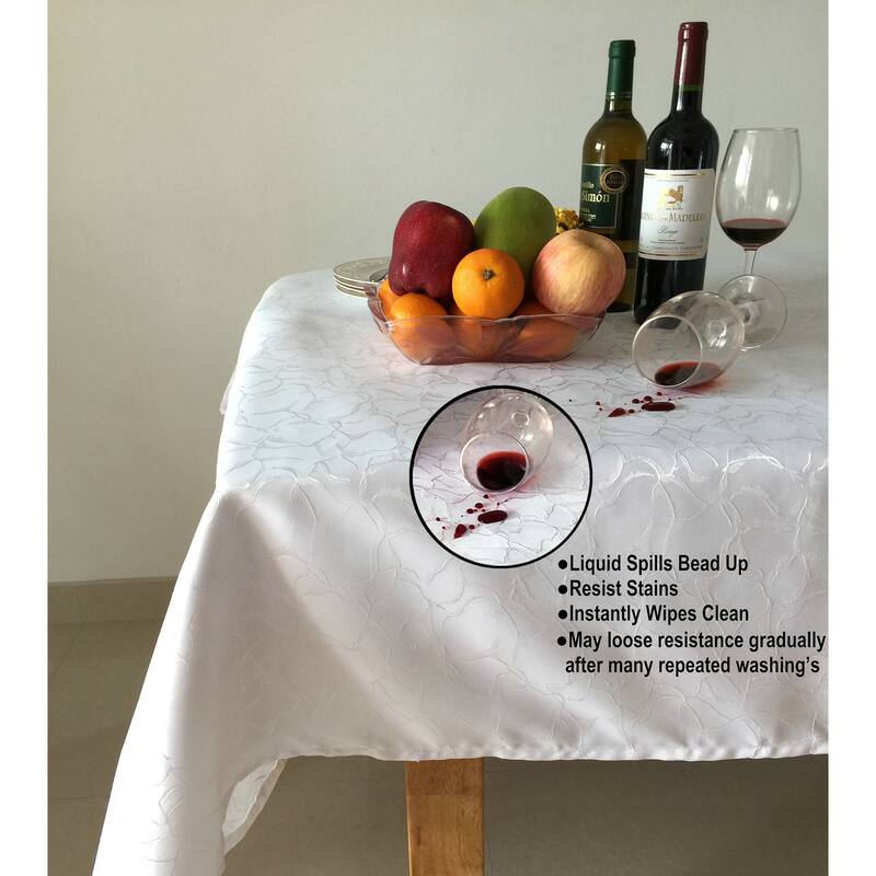 Violet Linen European Stone Stain Resistant Microfiber Damask Tablecloth