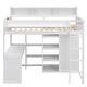 preview thumbnail 24 of 26, Artsy & Multifunctional Design Wood Twin Size Loft bed with Multiple Storage Shelves and Wardrobe, Sturdy Construction, Gray