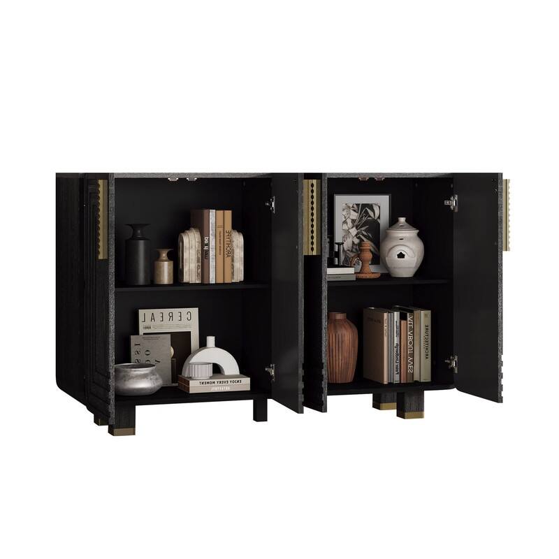 Retro 54" Vintage Sideboard with Adjustable Shelves for Versatile Storage Solutions