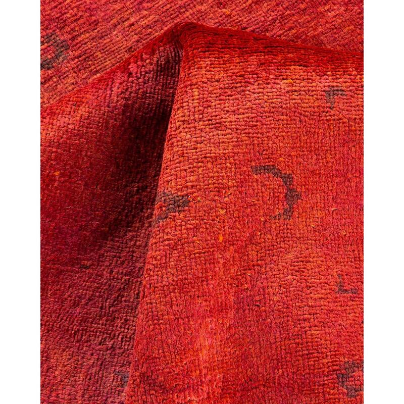 Vibrance, One-of-a-Kind Hand-Knotted Area Rug - Orange, 4' 2" x 5' 7" - 4' 2" x 5' 7"