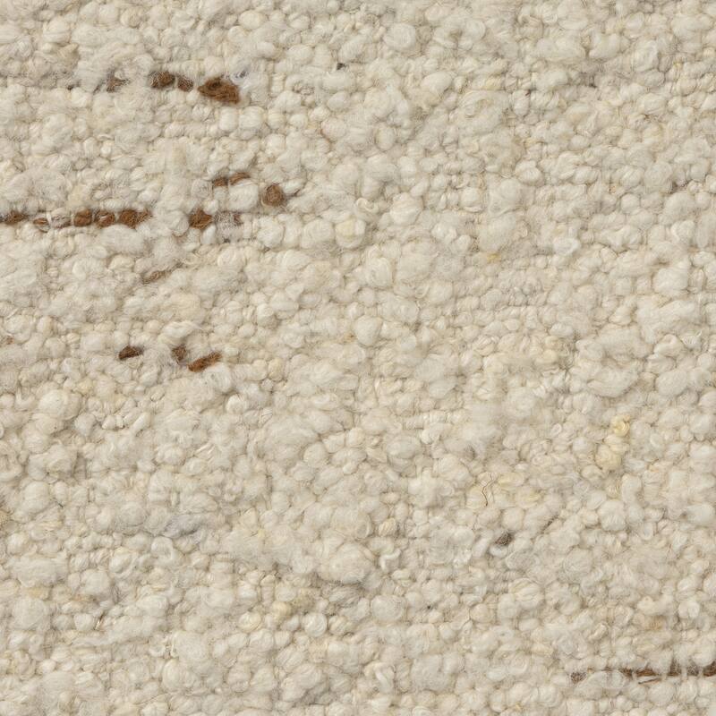 Handmade Boucle Wool Square Throw Pillow Cover - 24" - Cream