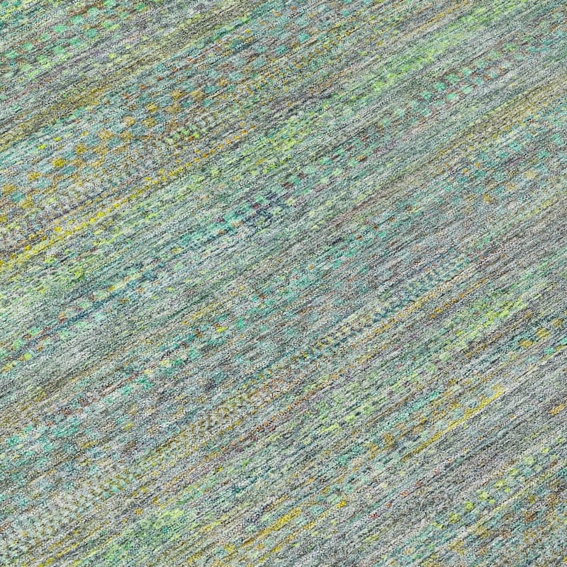 Machine Washable Indoor/Outdoor Modern Stripes Chantille Rug