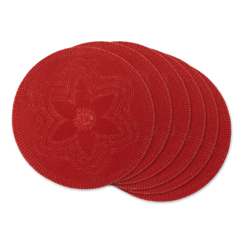 DII Honey Gold Floral Woven Round Placemat (Set of 6)