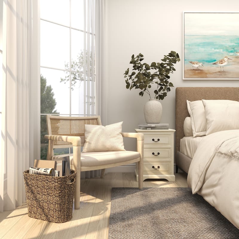 Brown Seagrass Handmade Woven Single Slot Magazine Holder with Light Brown Accents