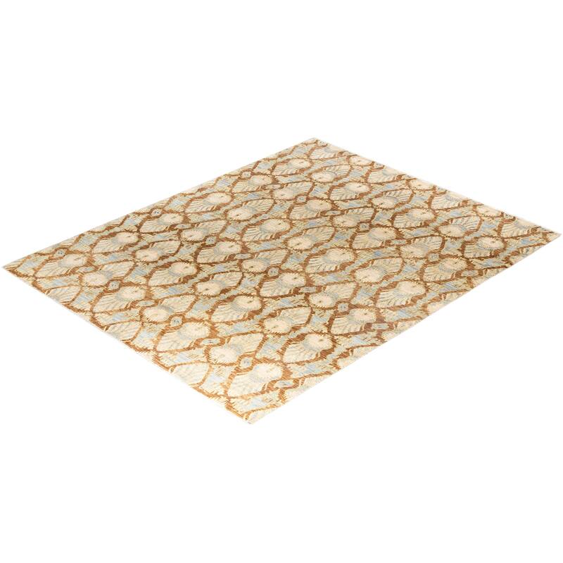 Ikat One-of-a-Kind Hand-Knotted Area Rug, Beige - 8' 0" x 10' 0"