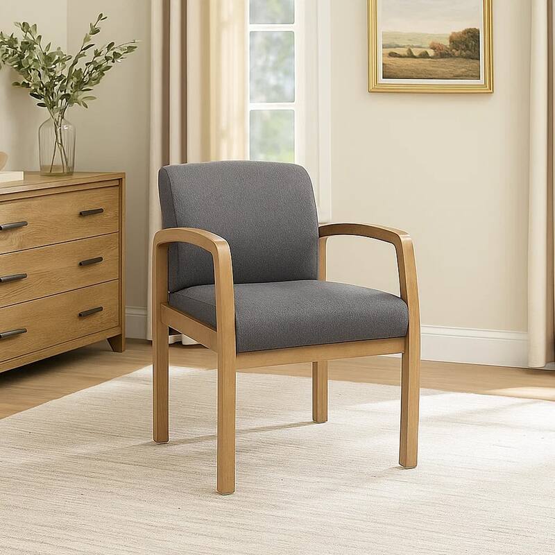 Gary Guest Chair with Driftwood Gray Frame, Slate Gray Linen