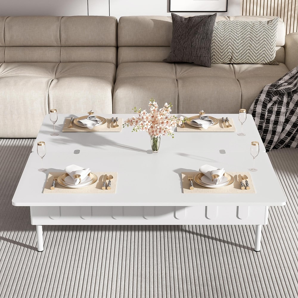 Lift-Top Coffee Table with 2 Drawers