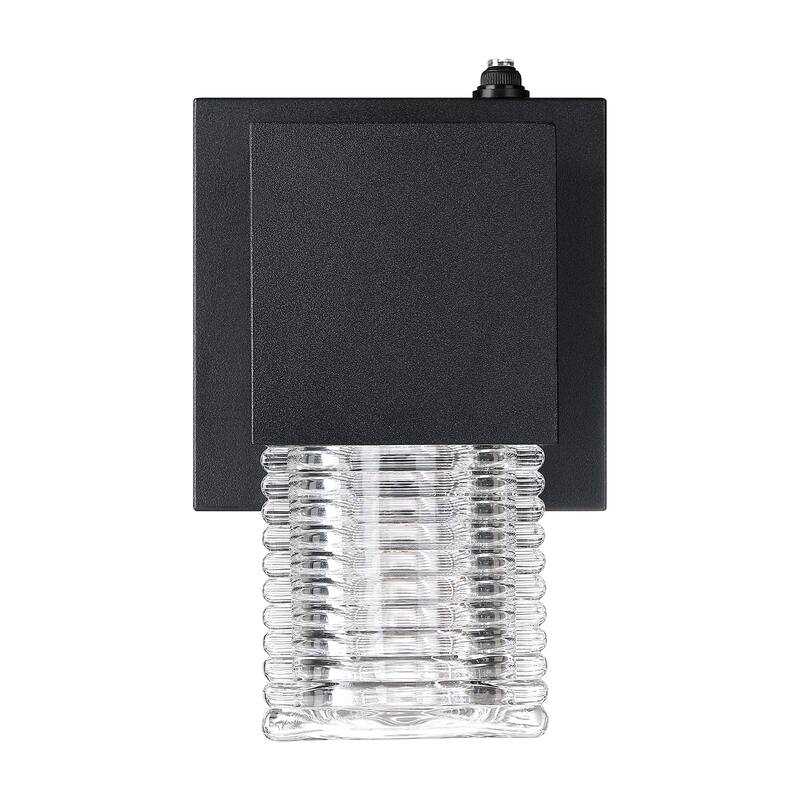 Black Dusk to Dawn LED Outdoor Wall Sconce Light Set of 2 - 7.3 in. H