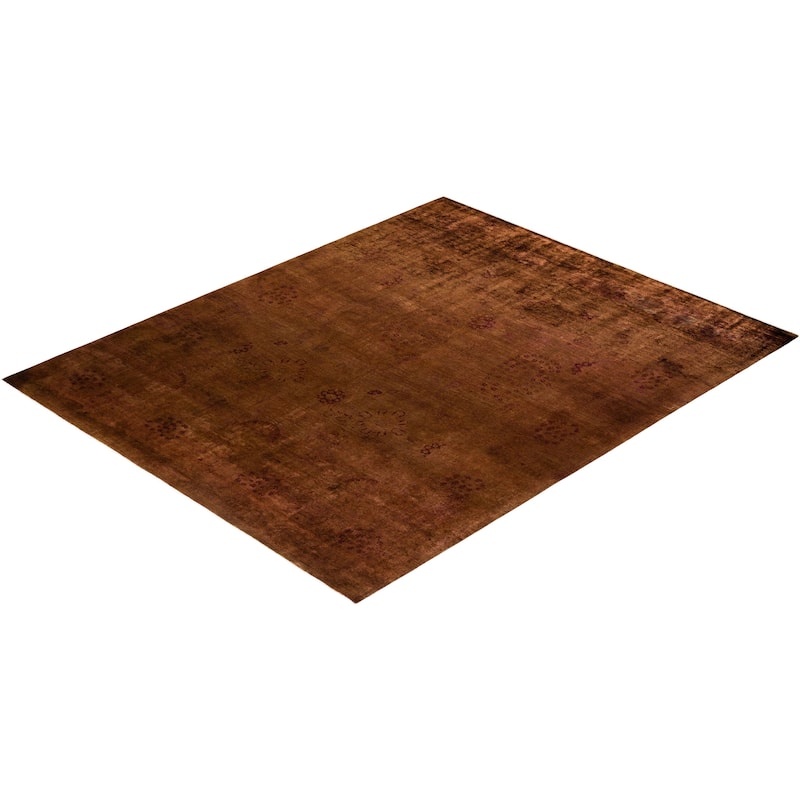 Overdyed, One-of-a-Kind Hand-Knotted Area Rug - Brown - 8' 3" x 10' 3"