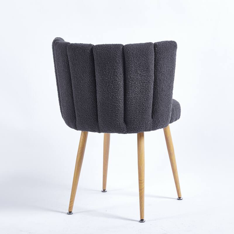 GDFStudio - Leclaie Modern Upholstered Dining Chair with Ergonomic Seat Cushion Backrest & Iron Legs, Set of 2 - 21.26"W