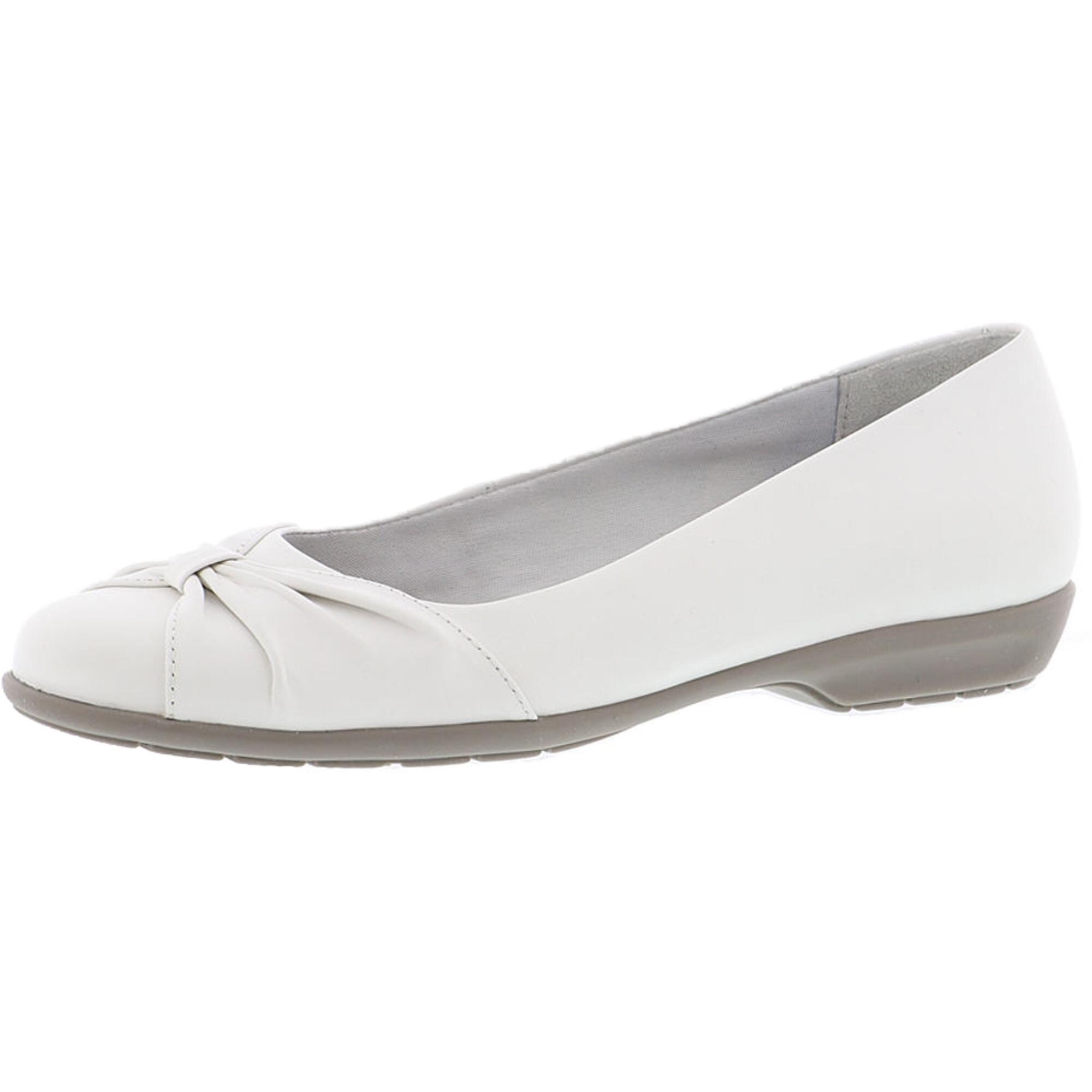 leather white flats