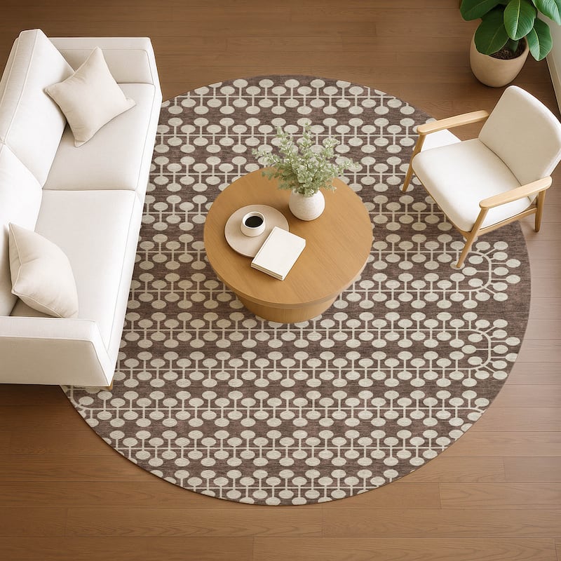 Machine Washable Indoor/ Outdoor Modern Ailey Chantille Rug