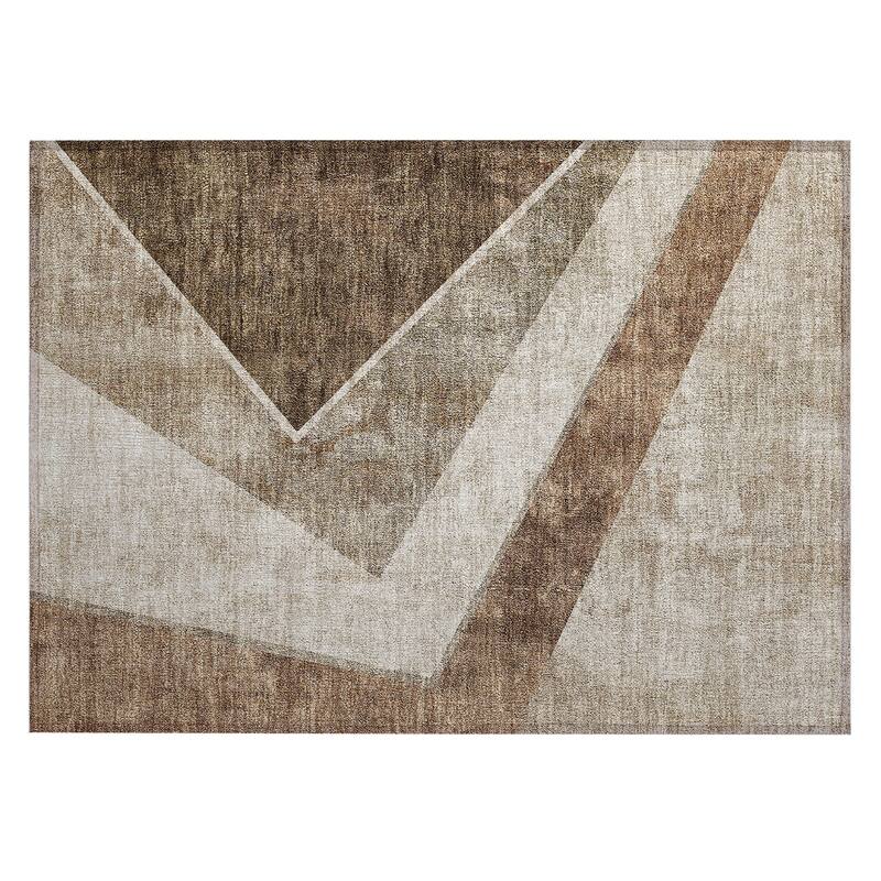Machine Washable Indoor/ Outdoor Chantille Modern Geometric Rug