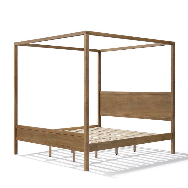 Christopher Knight Home- Marlowe Solid Wood 4 post Canopy Bed with Headboard