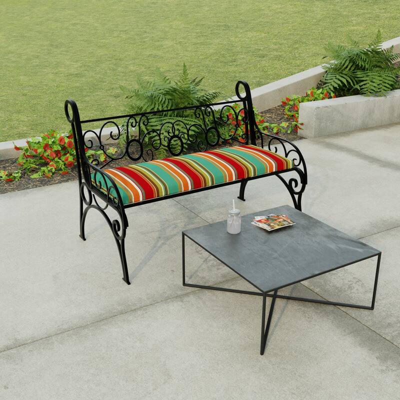 48" x 18" Outdoor Bench Cushion with Ties - 18'' L x 48'' W x 3.5'' H