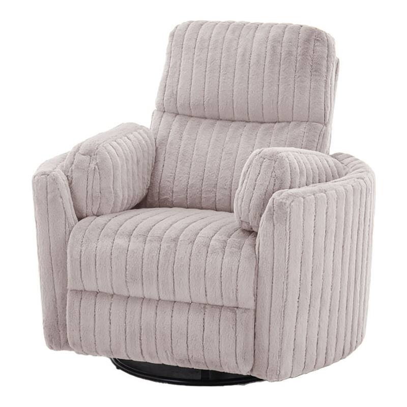 DH BASIC Modern Chenille Power Swivel Glider Recliner by Denhour
