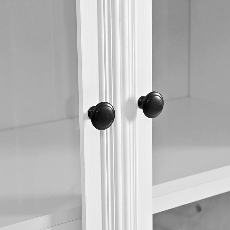 Freestanding 78" Tall Kitchen Pantry Storage Cabinet with Drop-Down Surface and Adjustable Shelves,Power Outlet for Organization