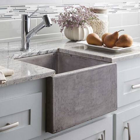 Ventana 15-inch NativeStone Concrete Bar/ Prep Sink - 15" x 15" x 8"