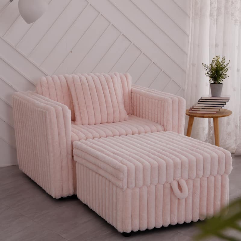 44.9"Soft Modular Sofa Single - Very Comfortable & Stylish. Matches 30.7" Ottoman with Hydraulic Lift. Ideal for Bedroo