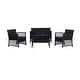 preview thumbnail 45 of 46, Madison Outdoor 4-Piece Rattan Patio Furniture Chat Set with Cushions