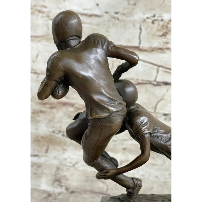 American Football Nfl Afl Athlete Bronze Sculpture Statue Trophy On Marble Base