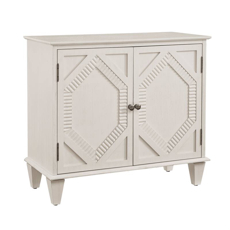 33.6" Retro Wooden Sideboard Buffet Cabinet with Storage, Symmetrical Geometric Accent Display Cabinets, Media Console Credenza
