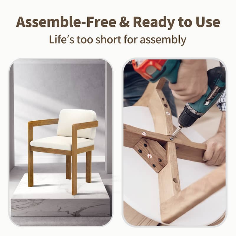 Dining Chair with Cushioned Seat and Armrests