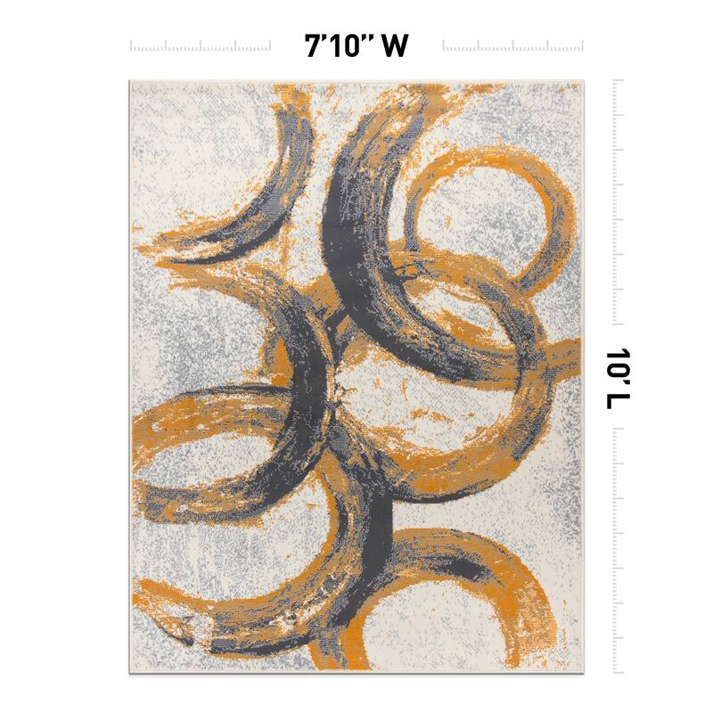 World Rug Gallery Contemporary Abstract Circles Area Rug