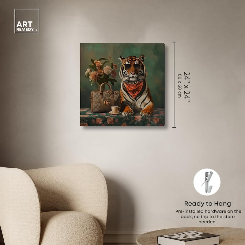Fanciful Tiger Canvas by Art Remedy, Gallery Wrapped