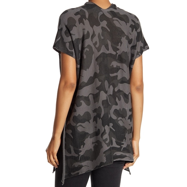 camo open front cardigan
