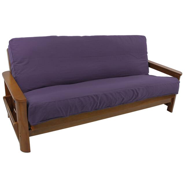 Solid Twill Full-Size 8-10 Inch Thick Futon Cover - Grape