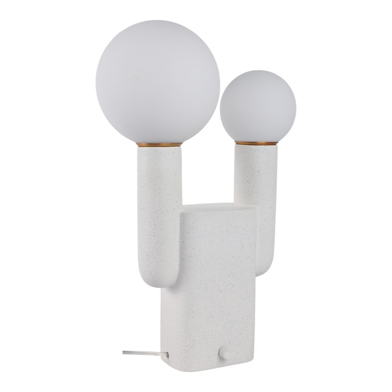 Metal Table Lamp Double Globe Sculptural Minimalist Modern Accent
