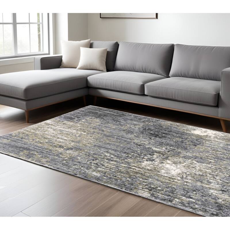 HomeRoots Abstract Shag Rectangle Area Rug - 114.17 in. x 78.74 in.  x 1.58 in.