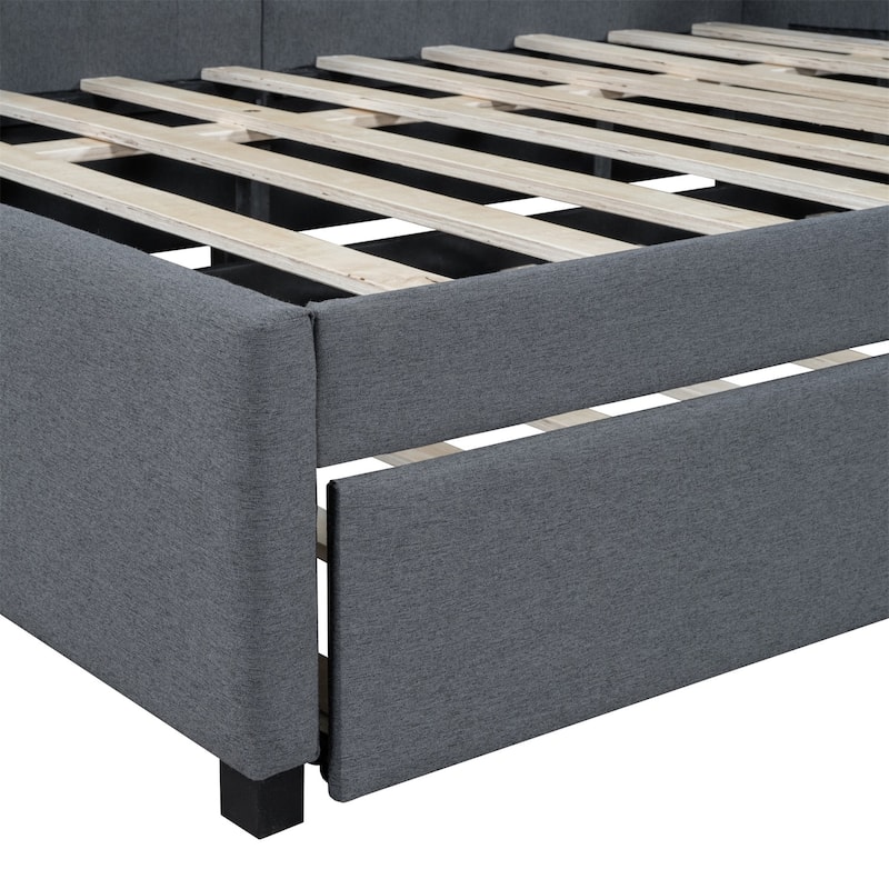 Merax Full Size Upholstered Daybed with Trundle