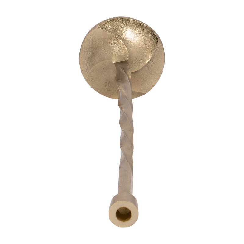 Sagebrook Home Metal, Twisted Floor Taper Candleholder, Gold, Pillar, Solid Color