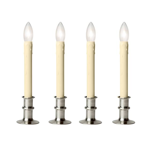 Battery Operated Bi-Directional LED Adjustable Candle 2-pack or 4-pack - Silver