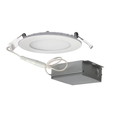10W LED DW Downlight Edge-lit 4 in 5000K 120V Round Remote Driver