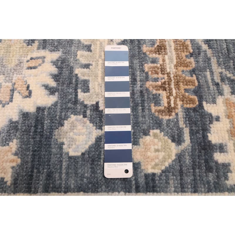 ECARPETGALLERY Hand-knotted Modern Oushak Dark Navy Wool Rug - 9'1 x 12'0