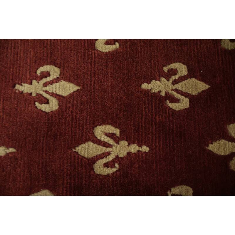 Hand Knotted Oriental 100% Wool Carpet Modern All-Over Oranges & Rust Nepalese Area Rug - 5' 11'' X 4' 1''
