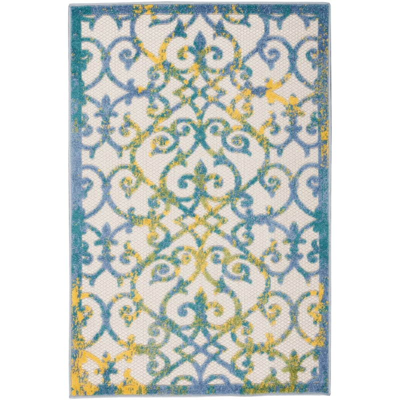 Nourison Alice Indoor/Outdoor Trellis Area Rug - 2'8" x 4' - Ivory/Blue