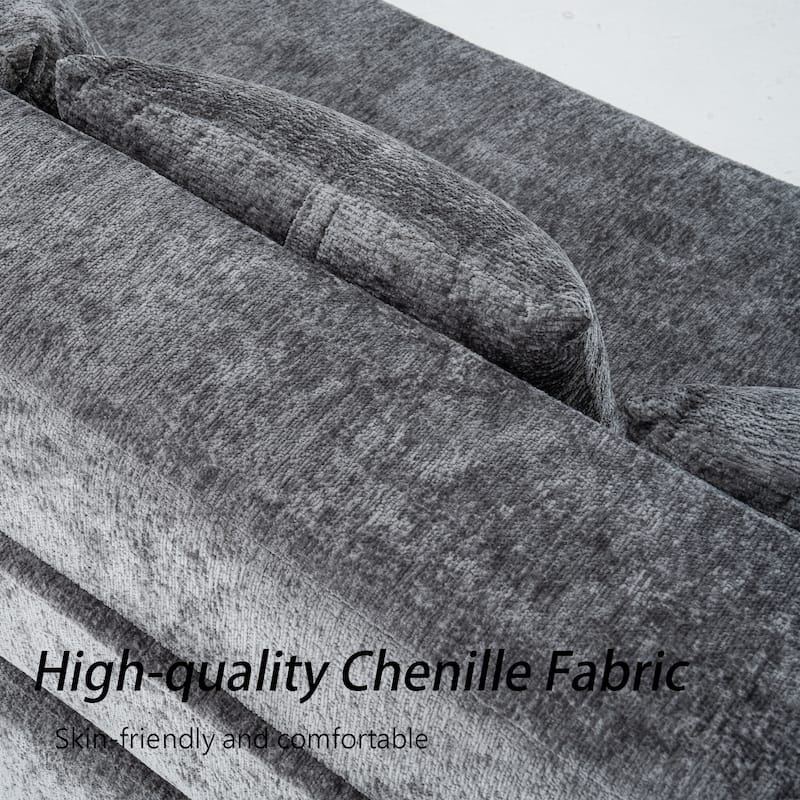 79" boneless loveseat Convertible Folding Sofa Bed, Twin Sleeper Sofa with Pillow, Modern Chenille Couch for Living Room