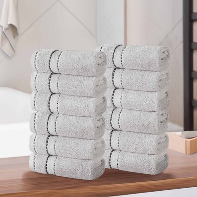 Superior Niles Cotton Ultra-Plush Absorbent Face Towel/Washcloths, Set of 12