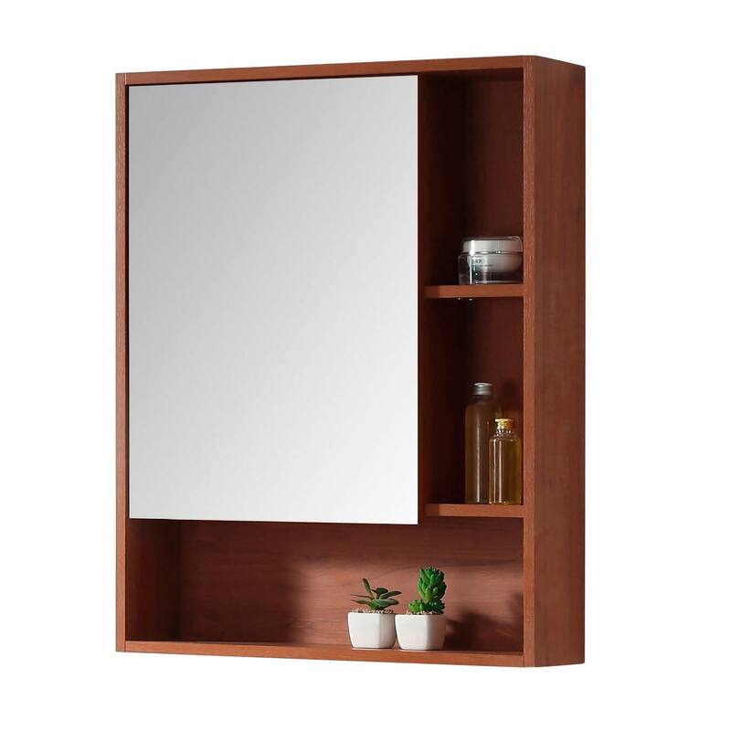 Fine Fixtures Surface Mount Bathroom Medicine Cabinet - Left Hand - Spicy Walnut