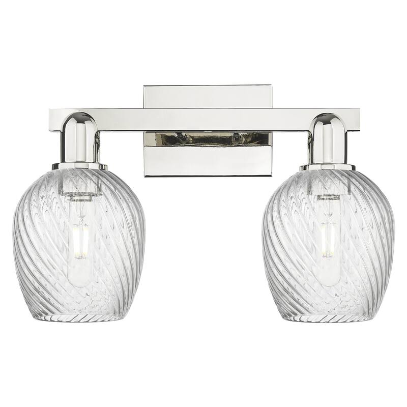 Innovations Lighting 716-2W-12-17 Salina Vanity Salina 2 Light 17" - Polished Nickel / Clear Spiral Fluted