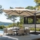 preview thumbnail 21 of 19, MAISON ARTS 10 FT Automatic Hydraulic Cantilever Umbrella Aluminum Pole 360 Degree Rotation with Weighted Base Included Beige-With Weights