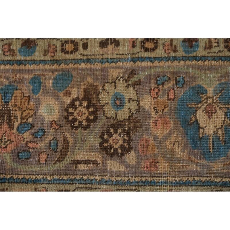 Floral Tabriz Persian Rug Traditional Hand-Knotted Wool Carpet - 9'7"x 12'4"