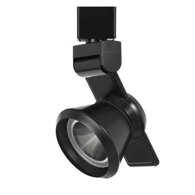 12W Integrated LED Metal Track Fixture with Cone Head, Black