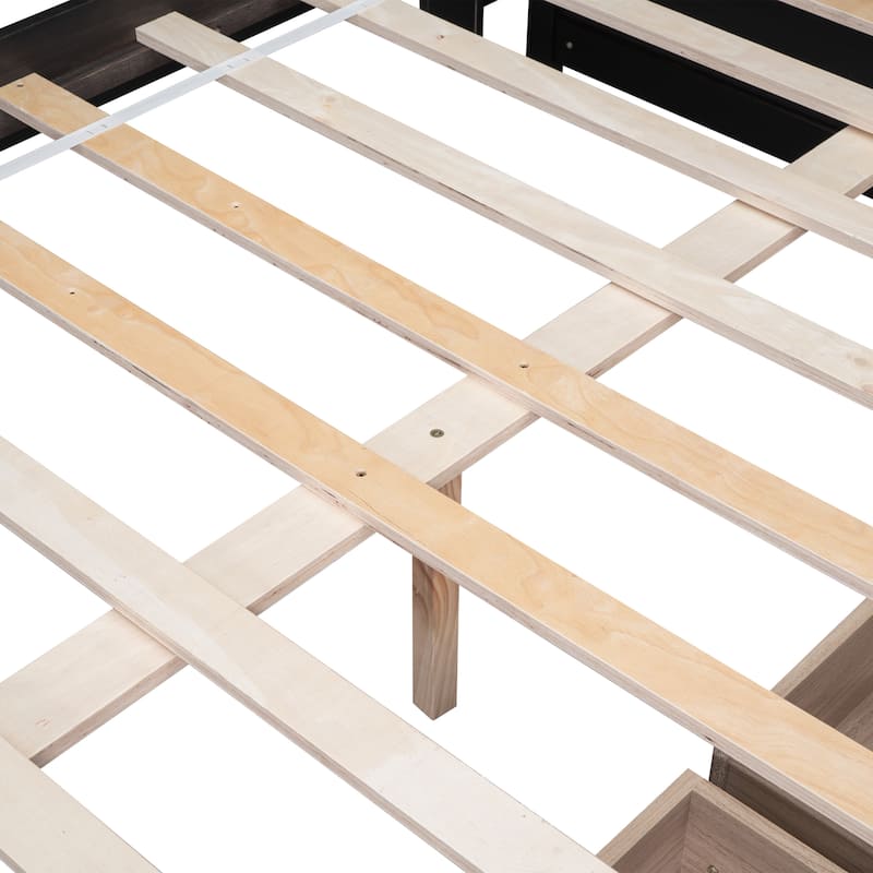Full Bed with L-shaped Bookcases