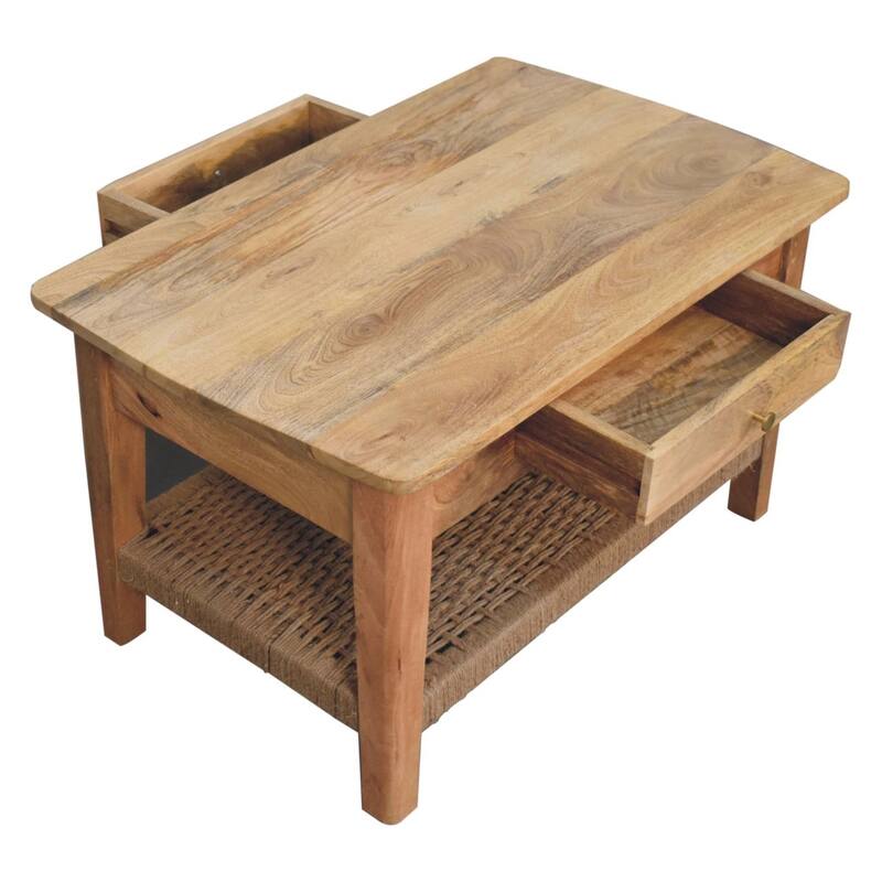 Artisan Furniture Solid Wood Rope 1 Drawer Coffee Table